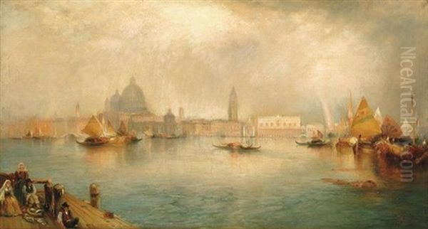 A Showery Day In Venice Oil Painting by Thomas Moran