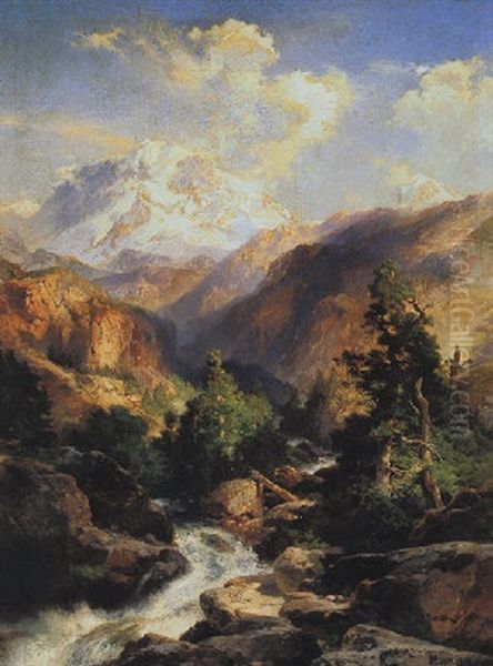 Mount Moran, Teton Range Oil Painting by Thomas Moran