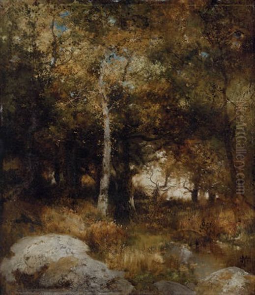 Autumn Wood Oil Painting by Thomas Moran