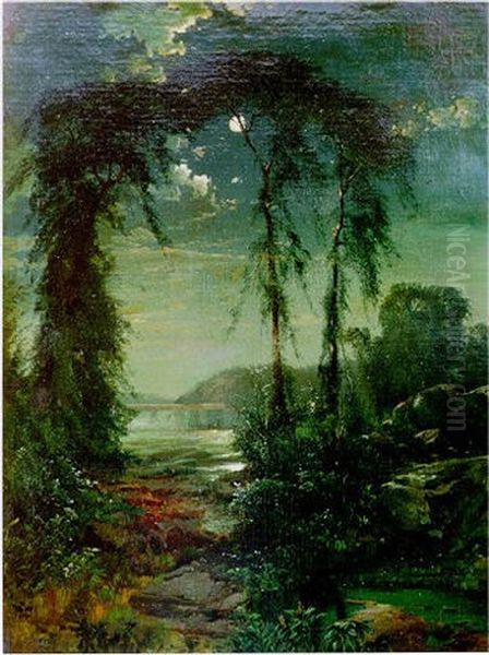 Summer Moonlight Oil Painting by Thomas Moran