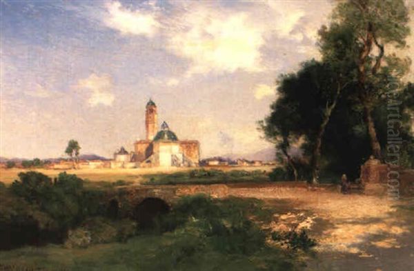 Church At Teoloyacan Oil Painting by Thomas Moran