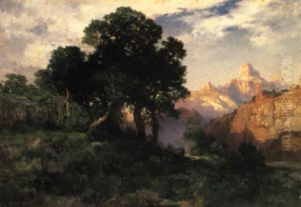 On The Rim, Grand Canyon Of Arizona Oil Painting by Thomas Moran