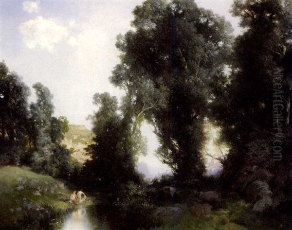 The Bathing Hole, Cuernavaca, Mexico Oil Painting by Thomas Moran