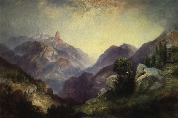 Index Peak Oil Painting by Thomas Moran