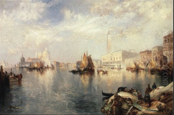 Venice, The Grand Canal With The Doge's Palace Oil Painting by Thomas Moran