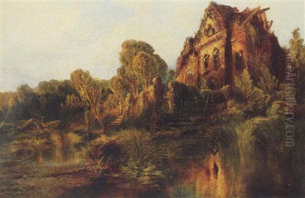 The House In Chancery Oil Painting by Thomas Moran