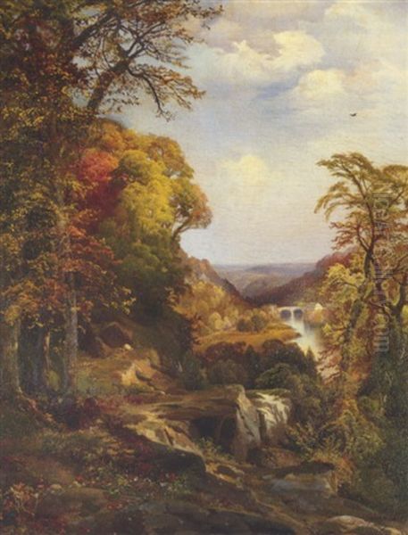 On The Wissahocken, Near Chestnut Hill Oil Painting by Thomas Moran