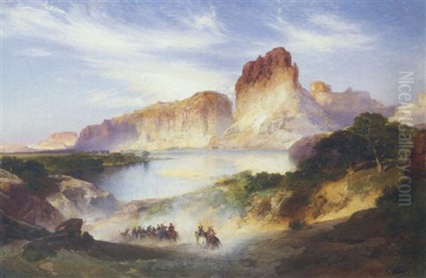 The Cliffs Of Green River, Wyoming Oil Painting by Thomas Moran