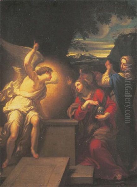 The Three Maries At The Sepulchre Oil Painting by Giovanni Maria Morandi