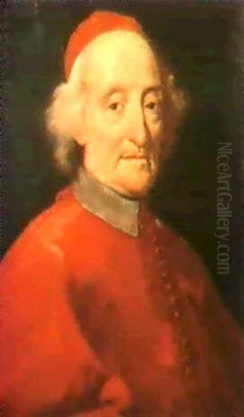 A Portrait Of A Cardinal Oil Painting by Giovanni Maria Morandi