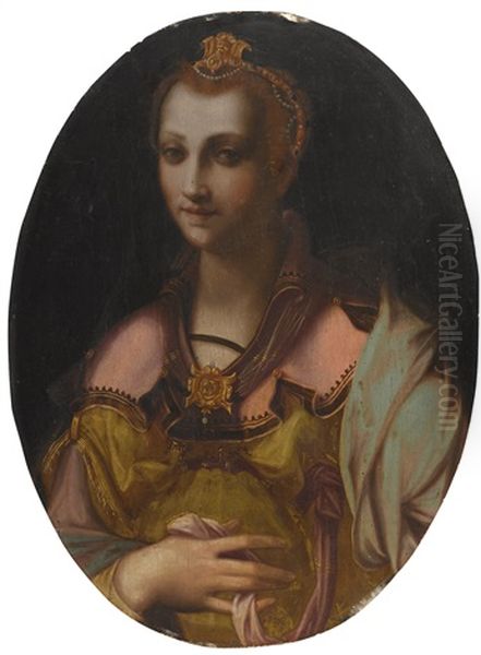 Portrait Of A Richly Dressed Lady Oil Painting by Francesco (Il Poppi) Morandini