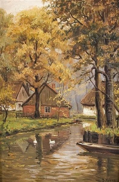 Bei Lubbenau Im Spreewald Oil Painting by Bruno Moras