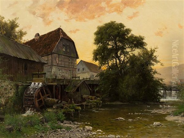 Watermill At Marburg by Walter Moras