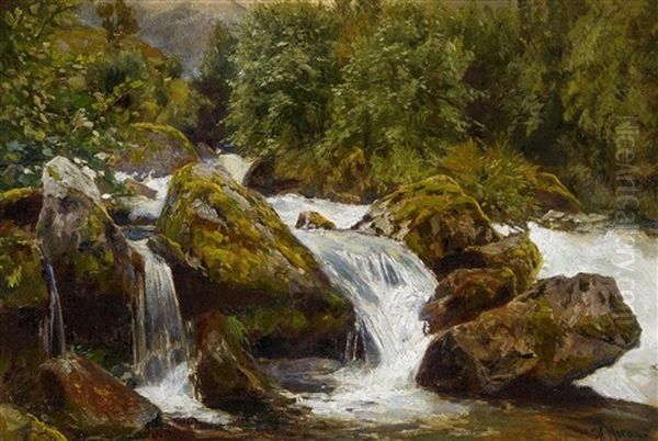 Wildwasser Im Risengebirge Oil Painting by Walter Moras