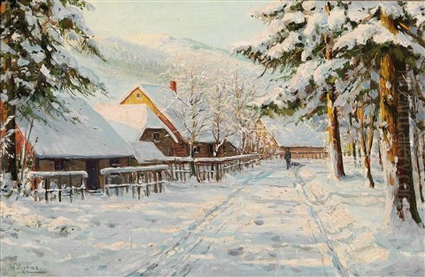 Ein Wintertag Oil Painting by Walter Moras