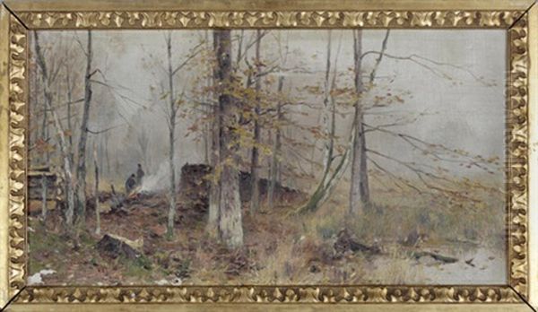 Waldpartie Bei Tussein Oil Painting by Walter Moras