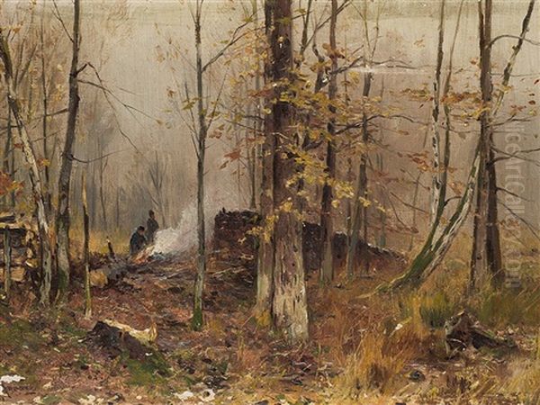 Forest Near Tussein Oil Painting by Walter Moras