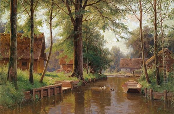 Sommertag Im Spreewald Oil Painting by Walter Moras