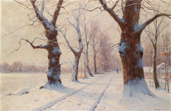 Ein Sonniger Wintertag Oil Painting by Walter Moras