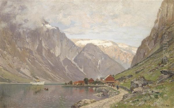 Grose Fjordlandschaft Oil Painting by Walter Moras