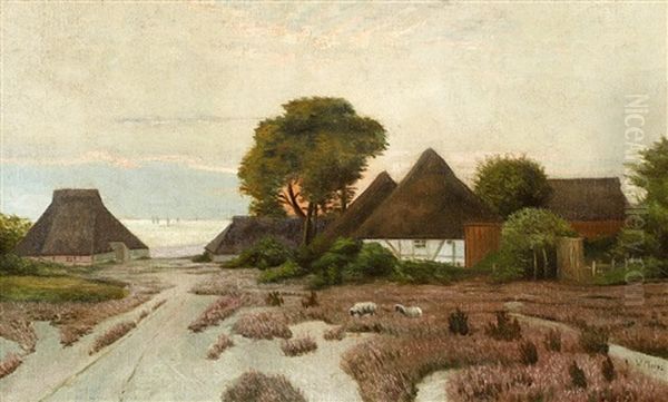 Kustendorf Bei Arenshoop Oil Painting by Walter Moras