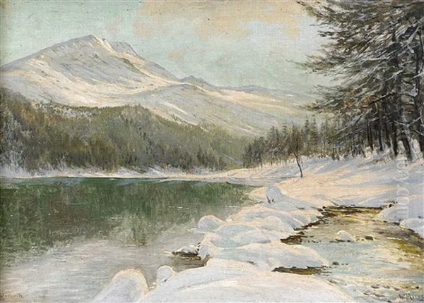 Winter Bei St. Moritz Oil Painting by Walter Moras