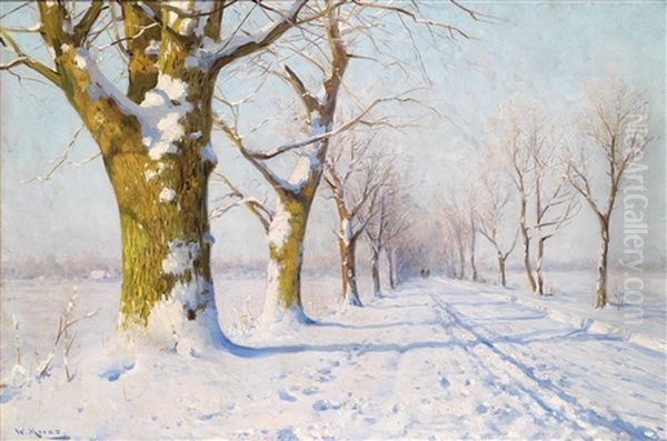 Sonniger Wintertag Oil Painting by Walter Moras