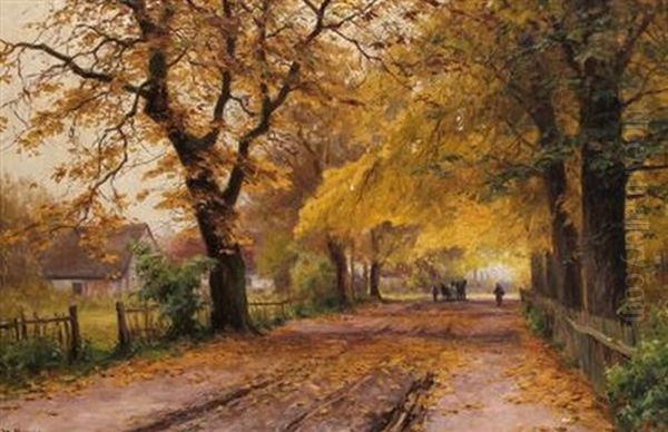 Herbstliche Allee Oil Painting by Walter Moras