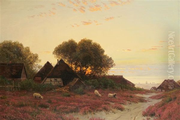 Fischerkaten An Der Ostsee, Abendstimmung Oil Painting by Walter Moras