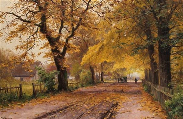 Herbstliche Allee Oil Painting by Walter Moras