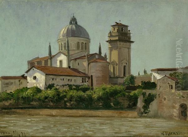 Blick Auf Die Kirche San Giorgio In Braida, Verona Oil Painting by Walter Moras