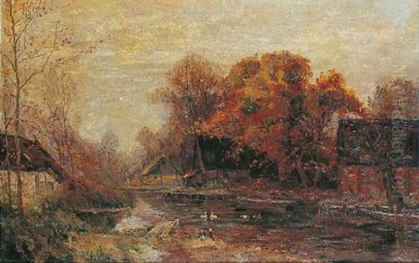 Herbst Im Spreewald Oil Painting by Walter Moras