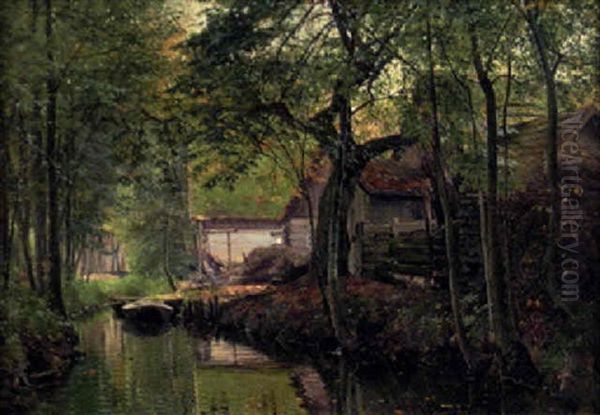 Gard Vid A, Spreewald Oil Painting by Walter Moras