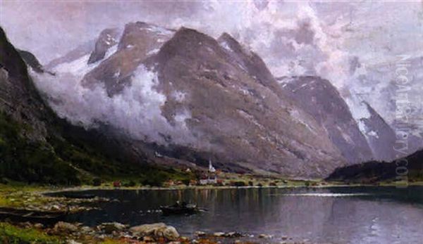 Hochgebirgslandschaft Mit Spiegelndem See Oil Painting by Walter Moras