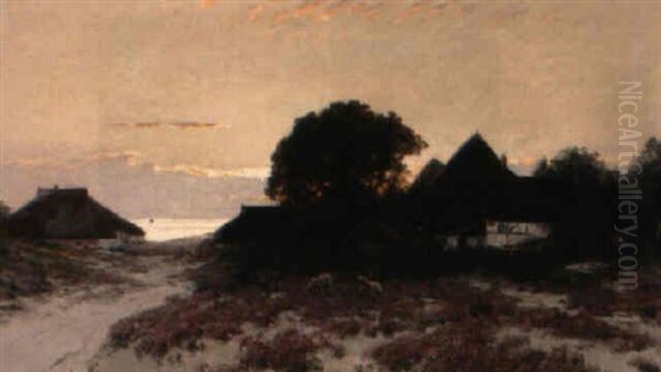 Abendstimmung An Der Ostsee (auf Usedom?) Oil Painting by Walter Moras