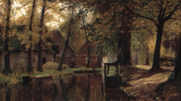 Herbstlichen Stimmung Im Spreewald Oil Painting by Walter Moras