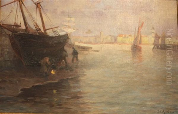 Le Port Oil Painting by Paul Bernard Morchain