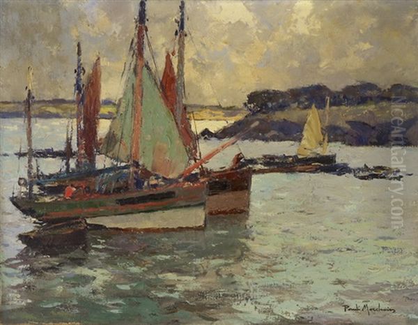 Segelboote Bei Douarnenez Oil Painting by Paul Bernard Morchain