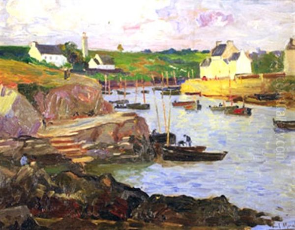 Petit Port Breton Oil Painting by Paul Bernard Morchain