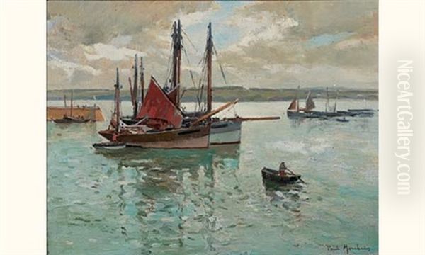 Bateaux Au Mouillage Oil Painting by Paul Bernard Morchain