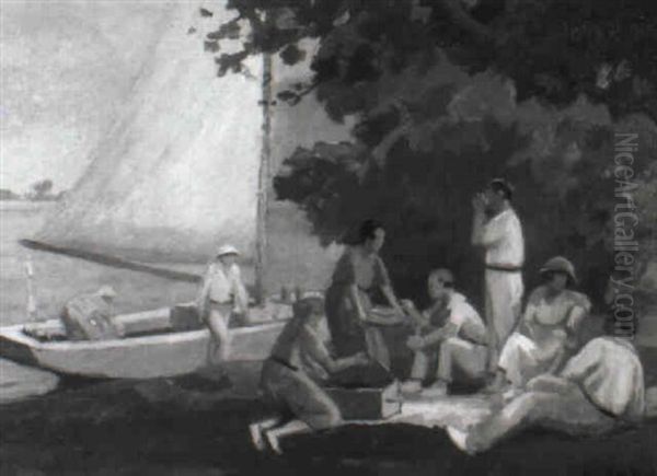 Dejeuner Sur L'herbe Oil Painting by Paul Bernard Morchain