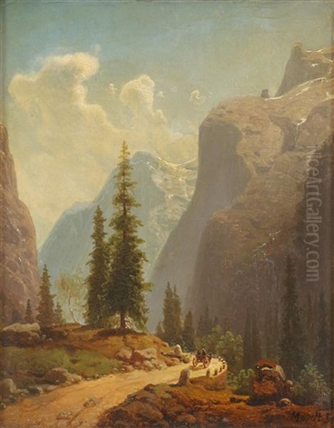 Fjellandskap Oil Painting by Gustav Adolph Mordt