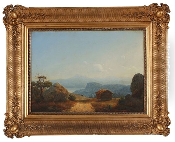 Landskap Med Seter Oil Painting by Gustav Adolph Mordt