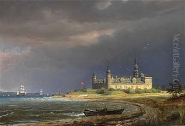 Fra Kronborg Slott I Danmark Oil Painting by Gustav Adolph Mordt