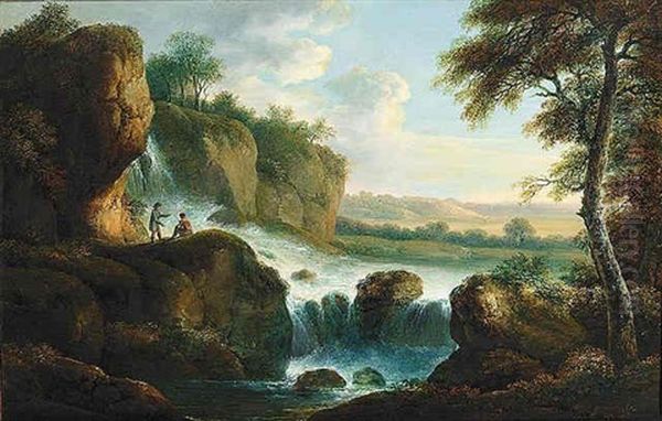 Landscape With A Waterfall Oil Painting by Jacob More