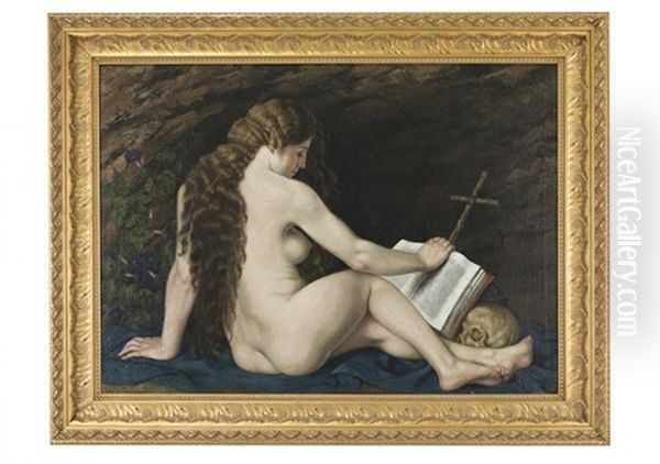 Mary Magdalene In The Wilderness Oil Painting by Georges Moreau de Tours