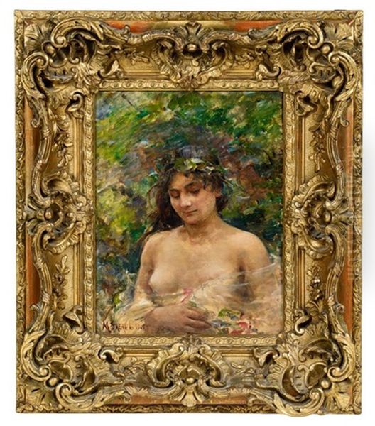 Portrat Einer Jungen Dame Als Flora Oil Painting by Georges Moreau de Tours