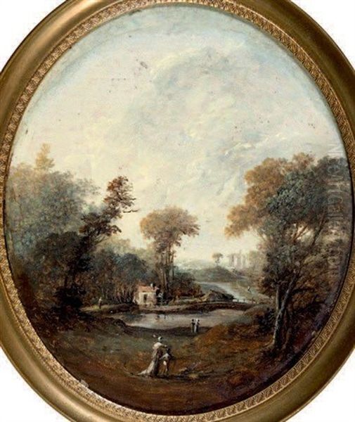 Paysage Champetre Oil Painting by Louis Gabriel Moreau the Elder