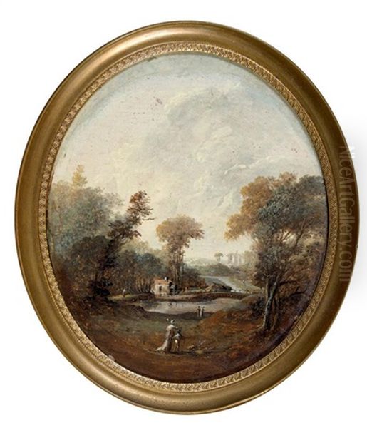 Paysage Champetre Oil Painting by Louis Gabriel Moreau the Elder