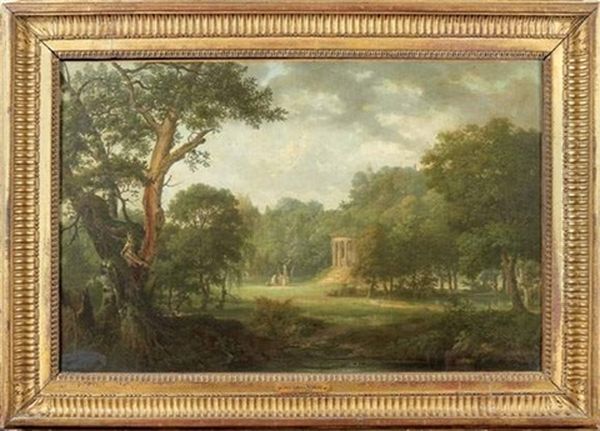 Temple A L'amour Dans Un Paysage Oil Painting by Louis Gabriel Moreau the Elder